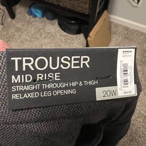 NWT APT 9 TROUSER MID-RISE 20W DARK GRAY